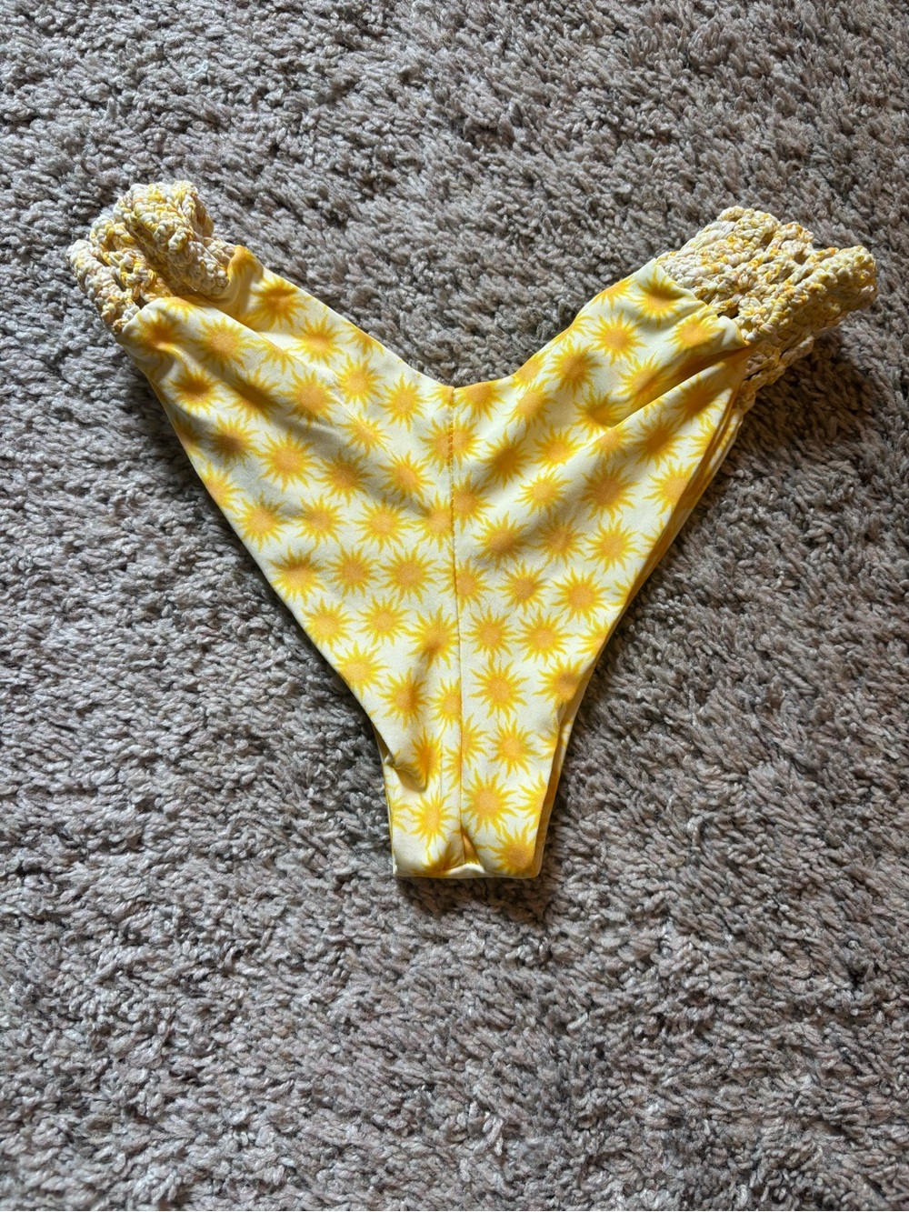 Yellow Sunburst Crochet-Side Bikini Bottoms - Picture 3 of 3